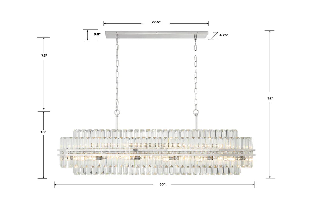Hayes Rectangular Chandelier 50"