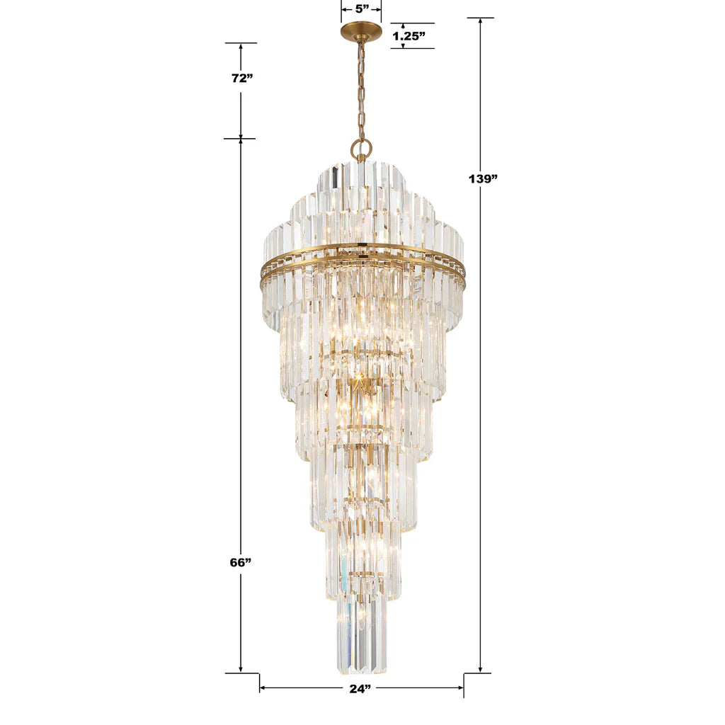 Hayes Round Chandelier 24" 4-Tiers