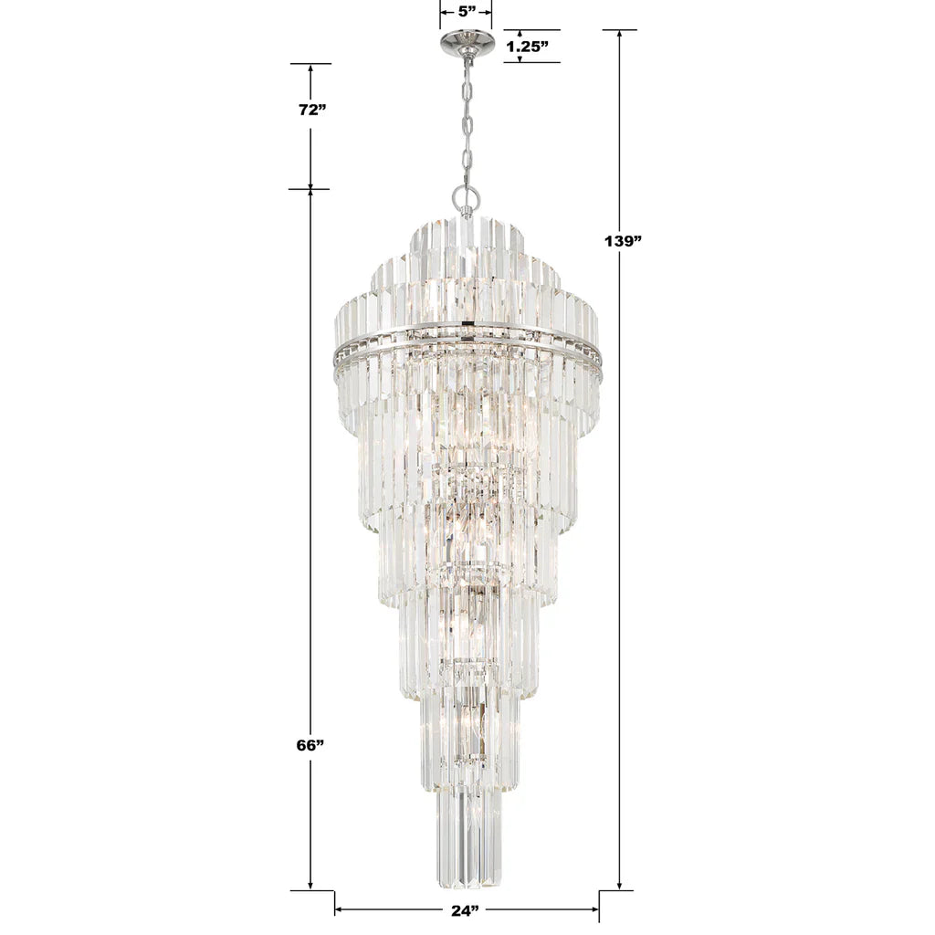 Hayes Round Chandelier 24" 4-Tiers