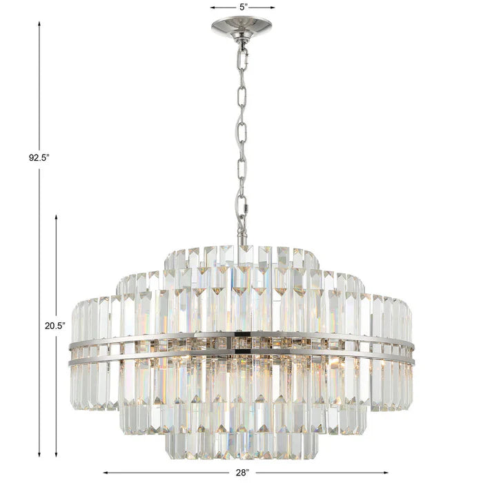 Hayes Round Chandelier 28" 3 Tiers