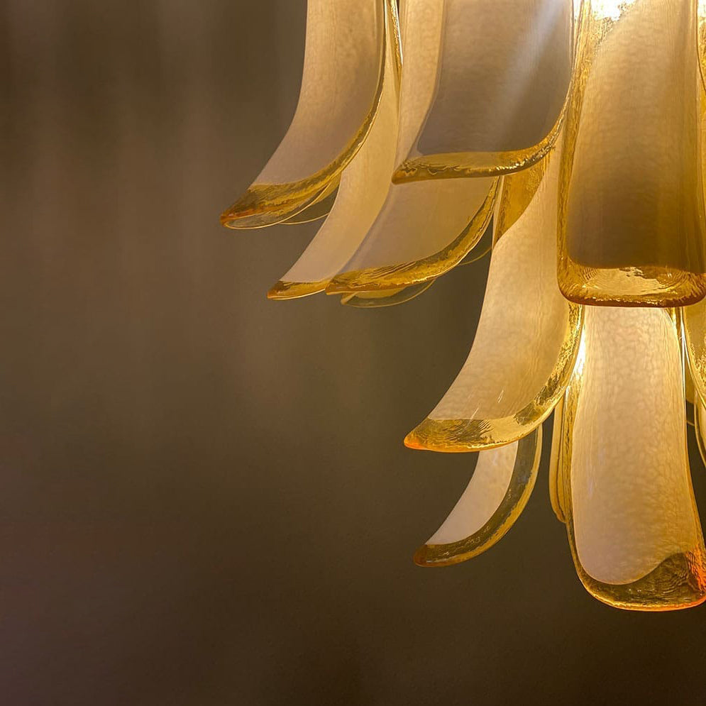Lumis Murano Round Chandelier 20" Amber
