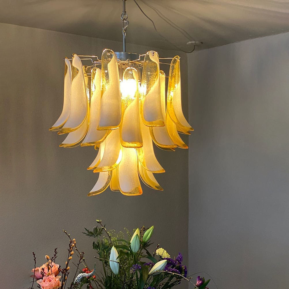 Lumis Murano Round Chandelier 20" Amber