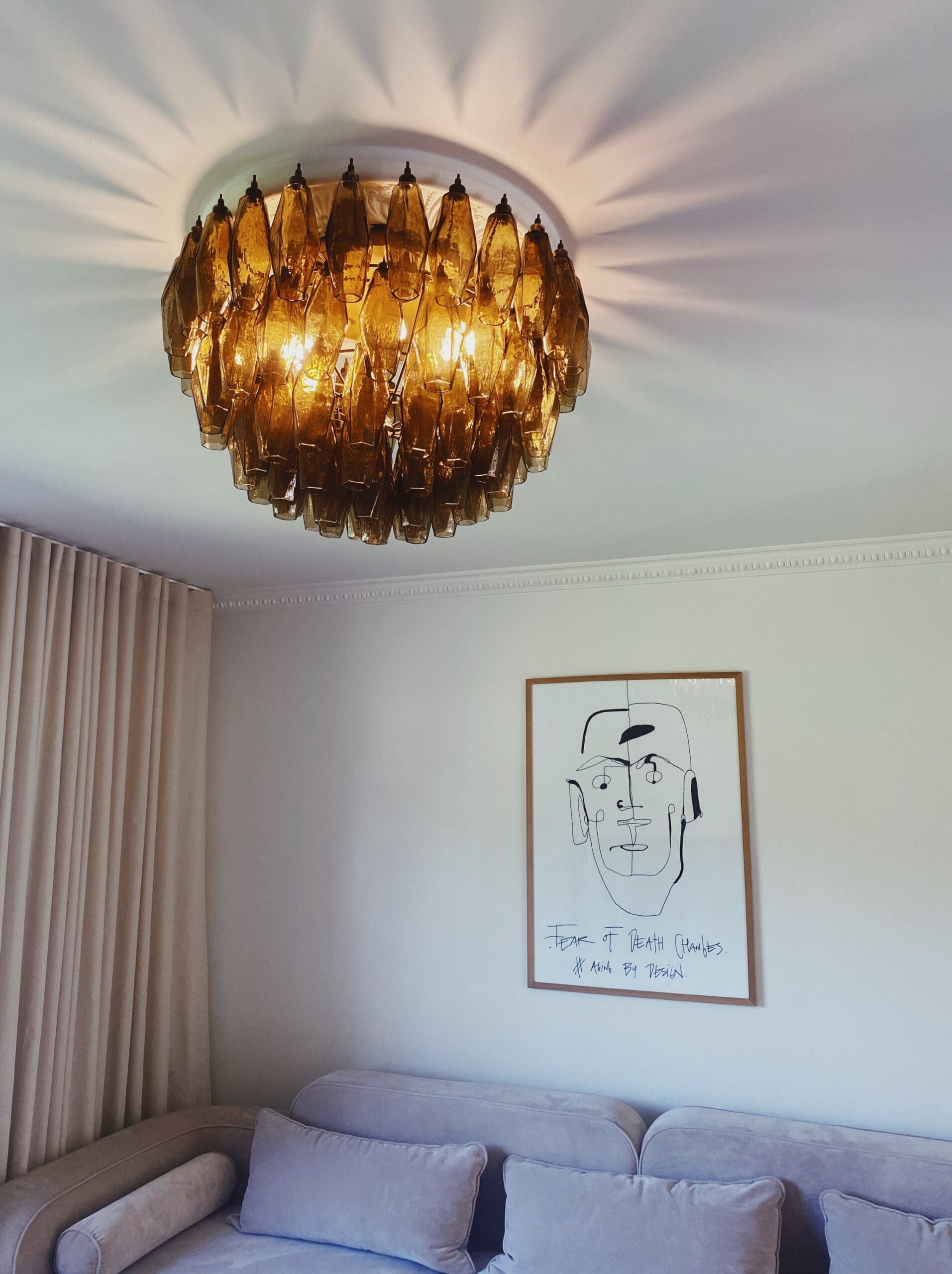 Florence Murano Chandelier Poliedri 84 glasses