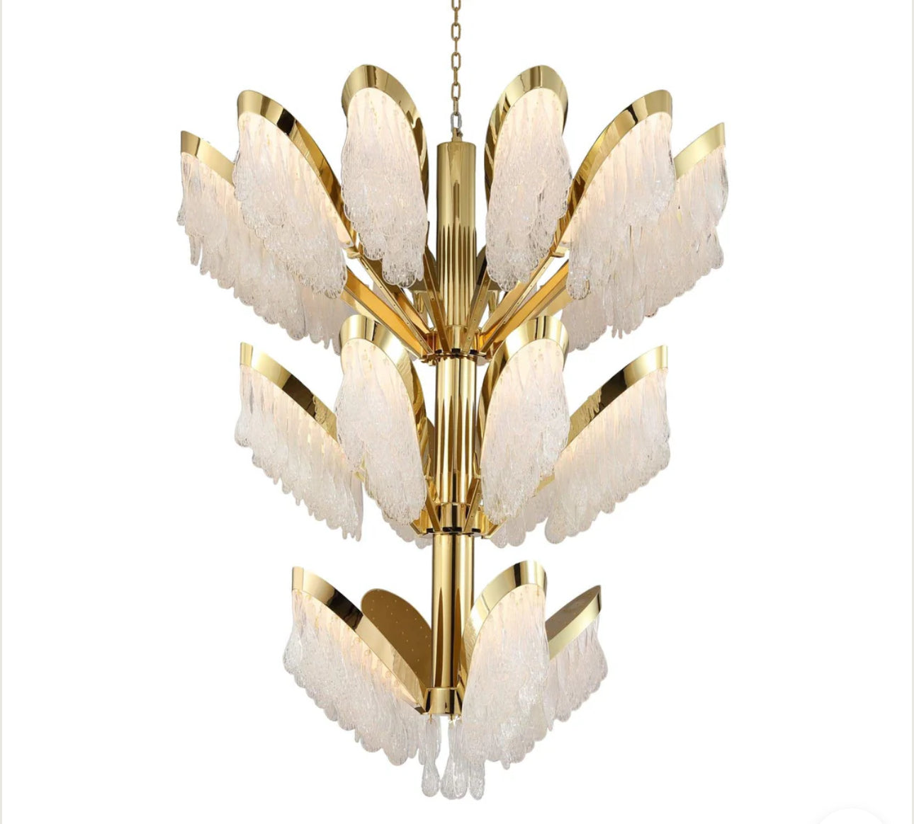 Palm-Villa Murano Glass Wide Foyer Chandelier