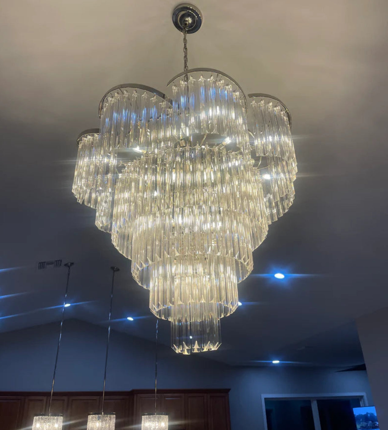 Twin Palms Round Crystal Chandelier