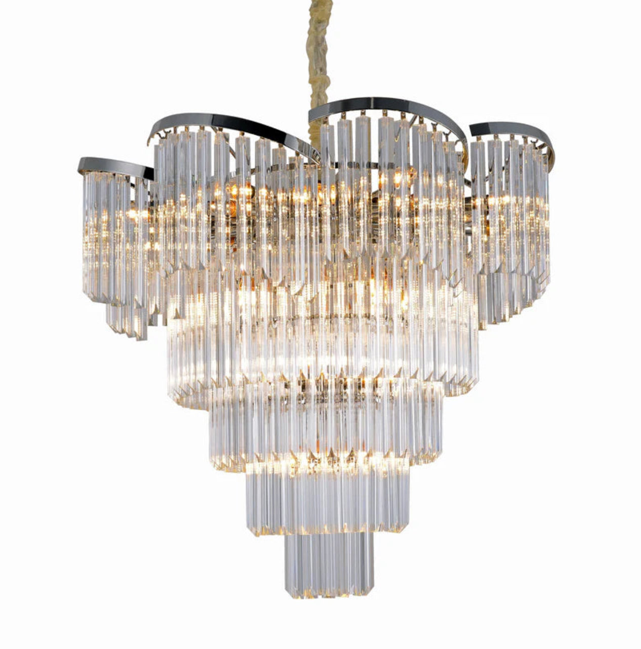Twin Palms Round Crystal Chandelier