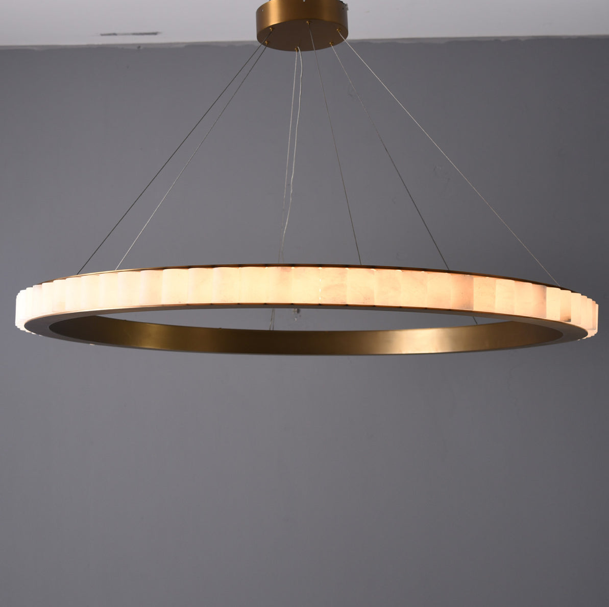 Melonie Alabaster Round Chandelier 55"