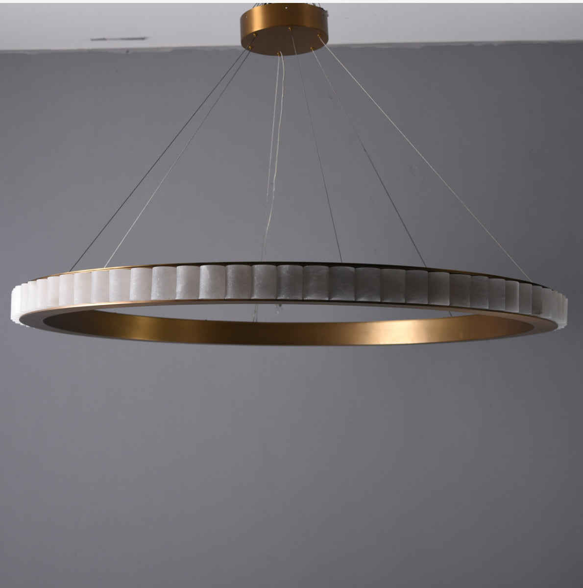 Melonie Alabaster Round Chandelier 55"