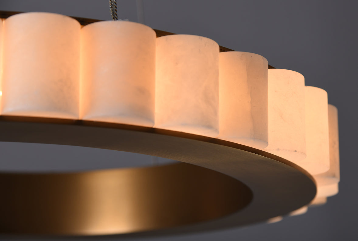 Melonie Alabaster Round Chandelier 55"