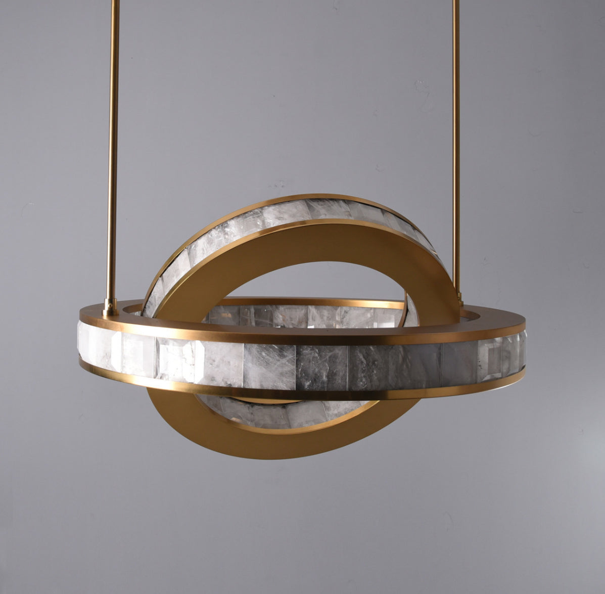 Clayten Rock Crystal Pendant Brass