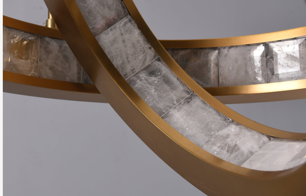 Clayten Rock Crystal Pendant Brass