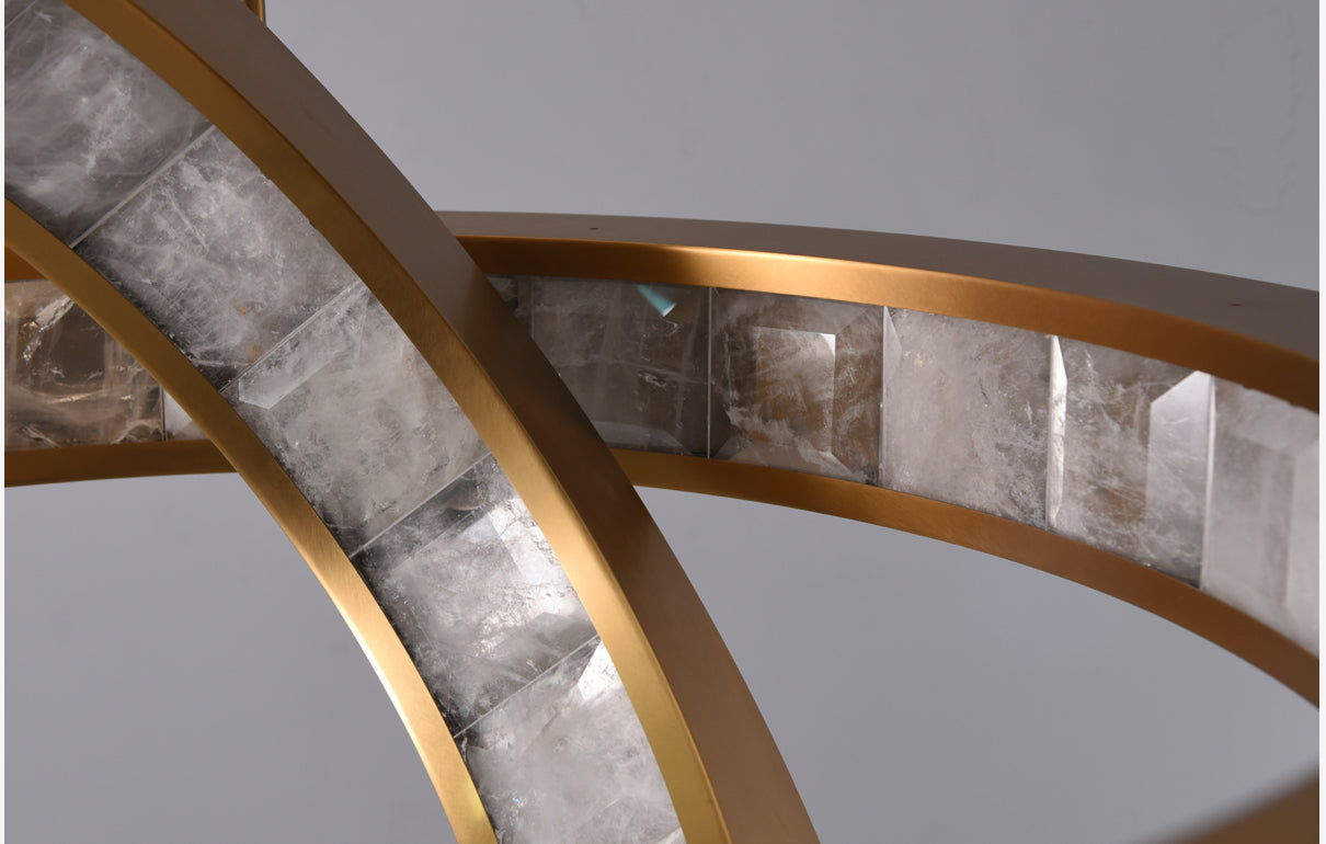Clayten Rock Crystal Pendant Brass