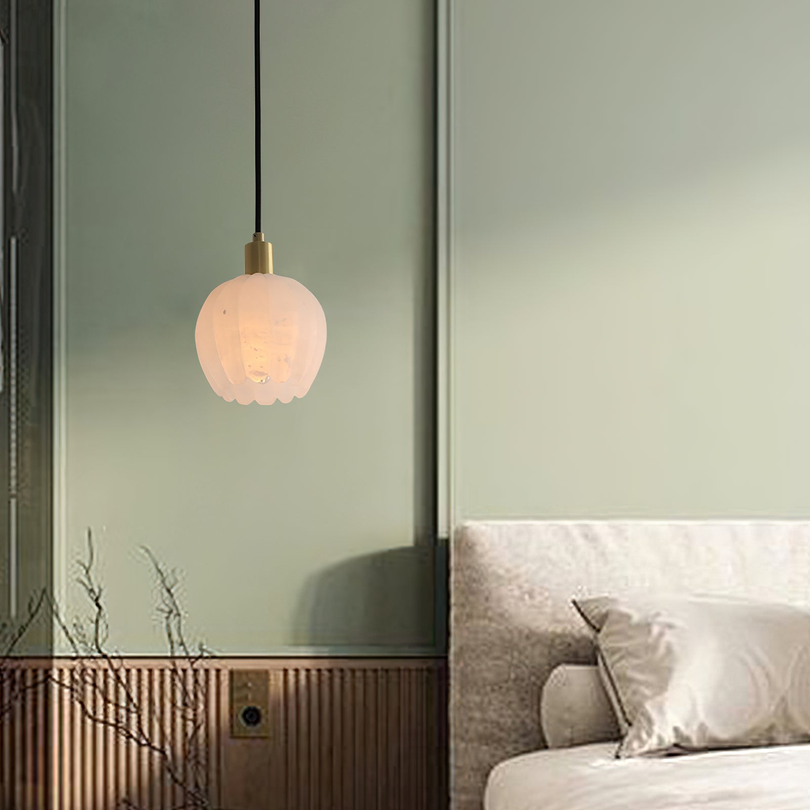 Lilin Alabaster Pendant Light - Alabaster globe light, Ambient lighting, Artistic pendant light, Custom lighting, Decorative lighting, Designer lighting, Dining room lighting, High ceiling lighting, High-end lighting, Innovative lighting, Luxury lighting, Modern chandelier, Modern pendant lighting, Sophisticated lighting, Stylish pendant light- Pendant Light1-Luxehomezone