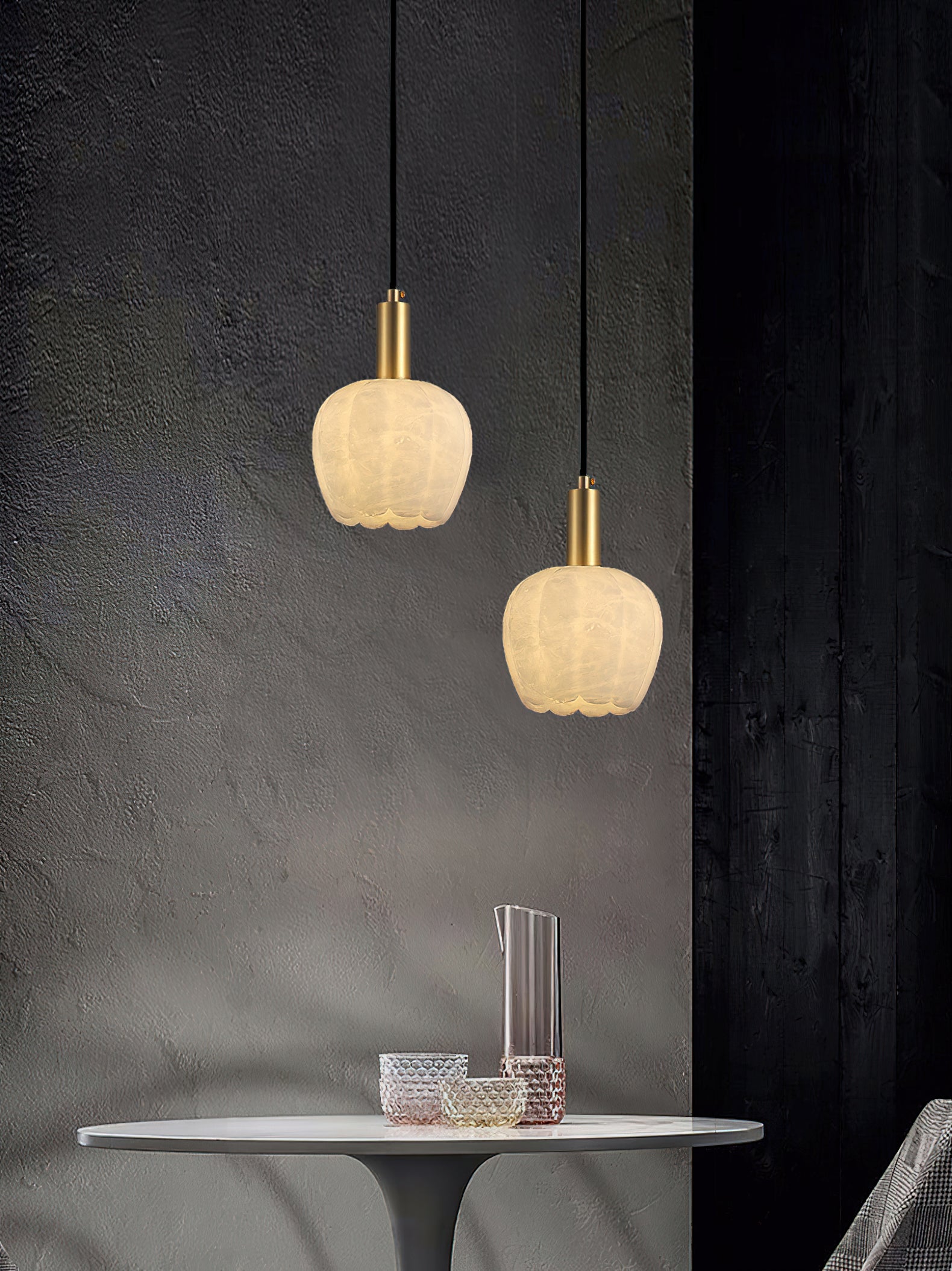 Lilin Alabaster Pendant Light - Alabaster globe light, Ambient lighting, Artistic pendant light, Custom lighting, Decorative lighting, Designer lighting, Dining room lighting, High ceiling lighting, High-end lighting, Innovative lighting, Luxury lighting, Modern chandelier, Modern pendant lighting, Sophisticated lighting, Stylish pendant light- Pendant Light1-Luxehomezone