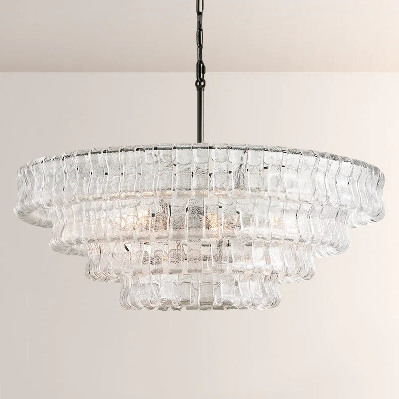 Art Ghiaccio Glass Round Chandelier 24" 36" 48" 60"