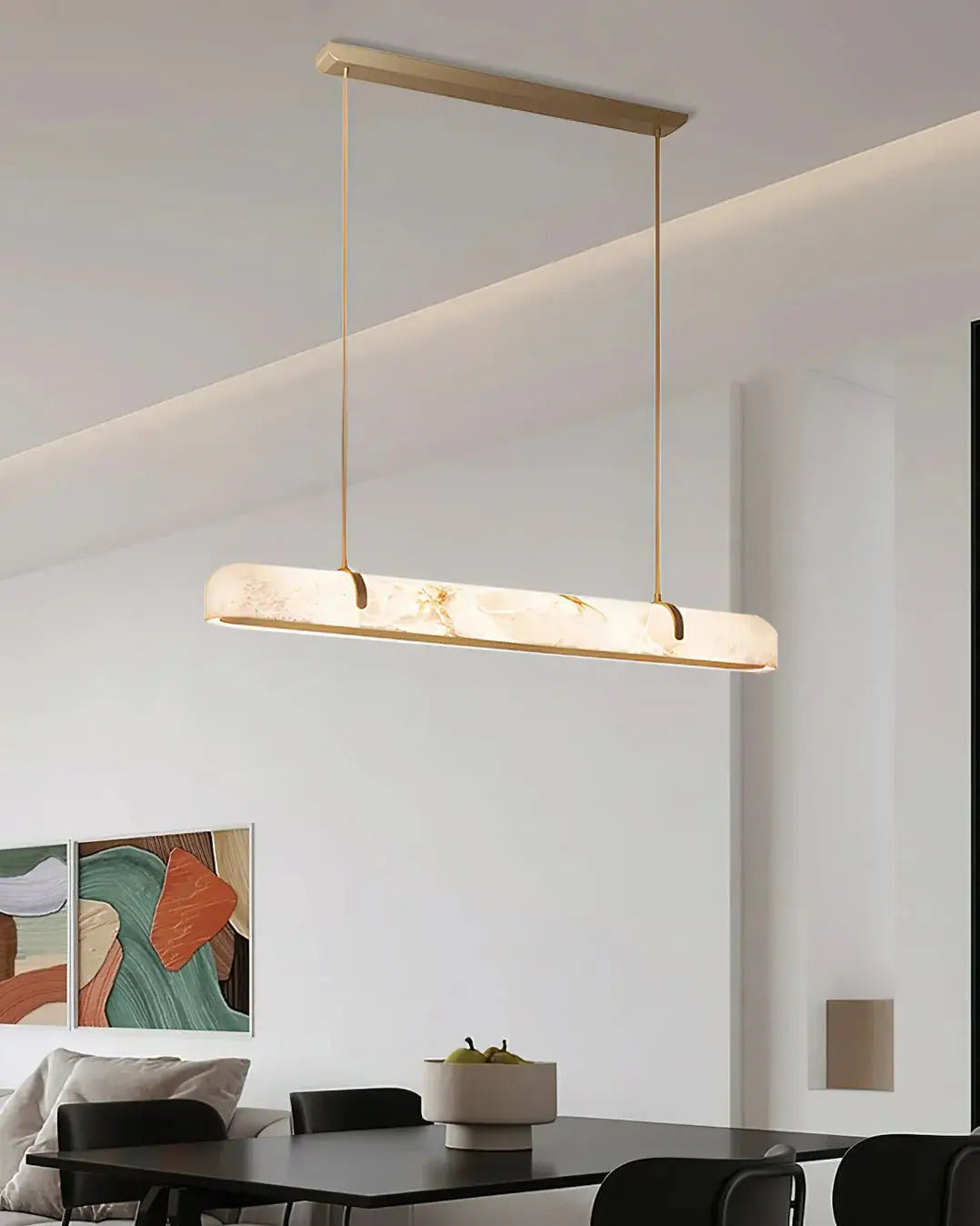 Merlin Lamps Linear Alabaster Chandelier