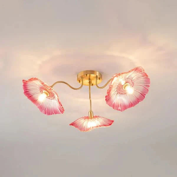 Lotus Leaf Glass Ceiling Lamp ∅ 31.5″/39.4'' - Luxehomezone