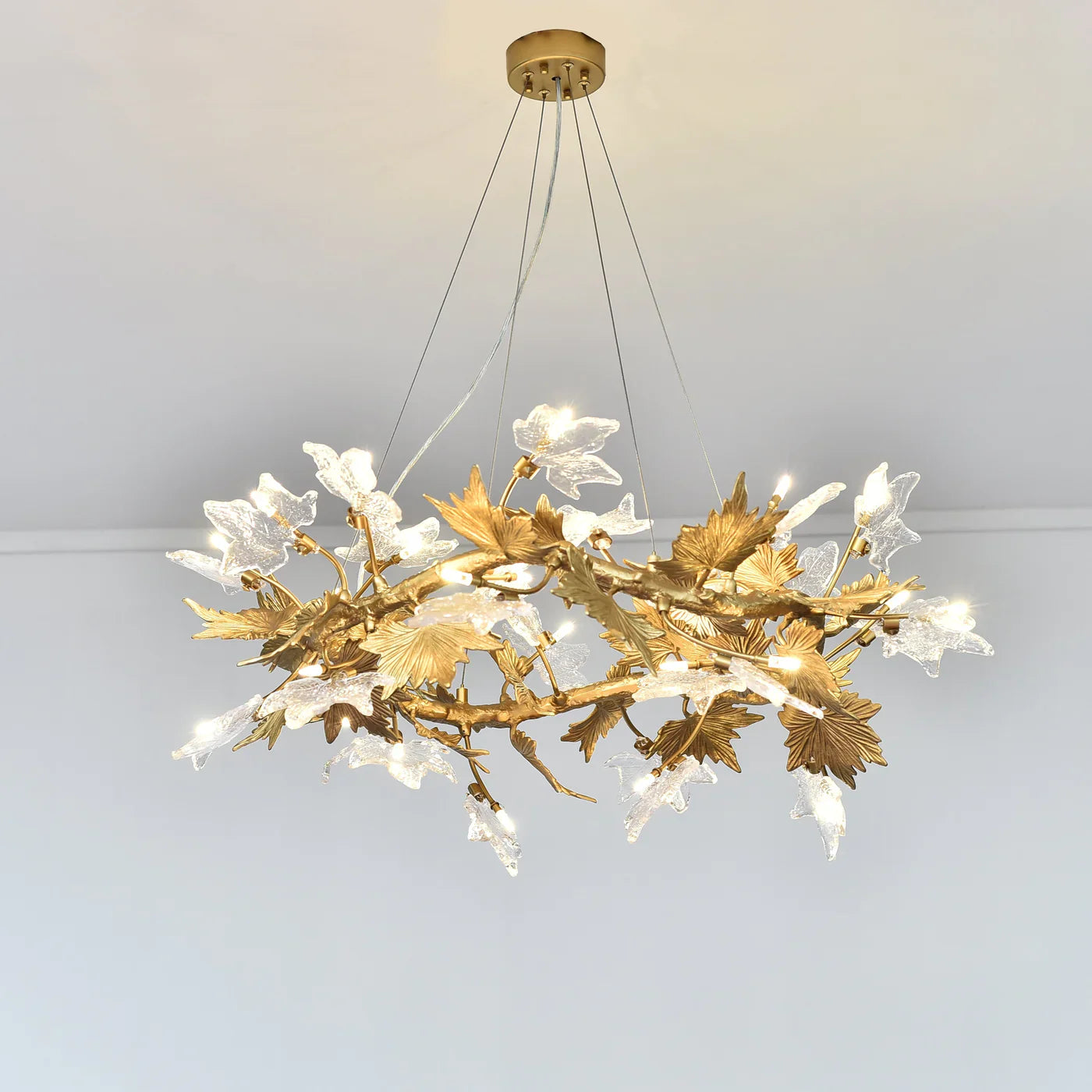 Leafy Dendritic Round Chandelier Branch - branching-1-Luxehomezone