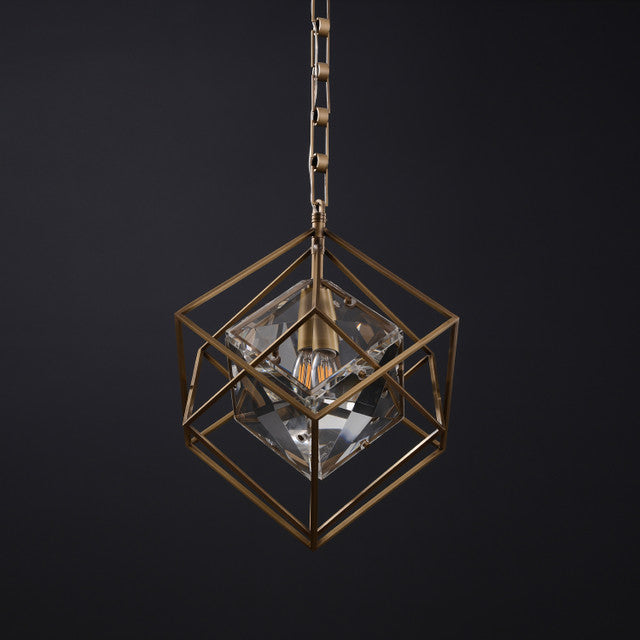 Callahan Single Crystal Brass Pendant