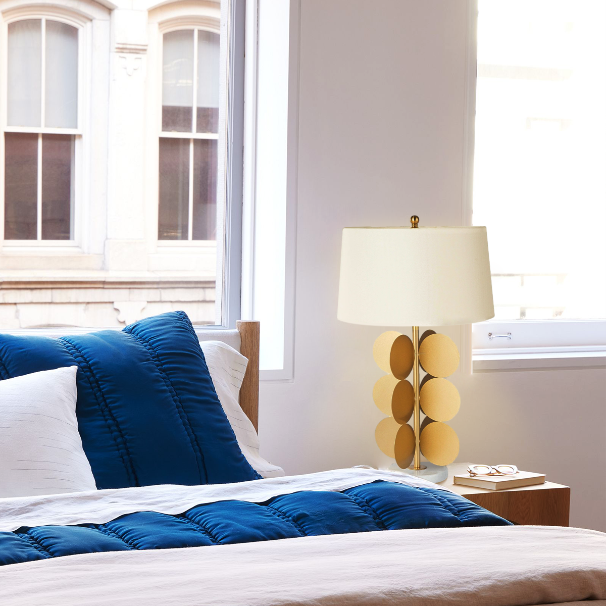 Mark Mcdowell Table Lamp ∅ 15″ - Fabric-1-Luxehomezone
