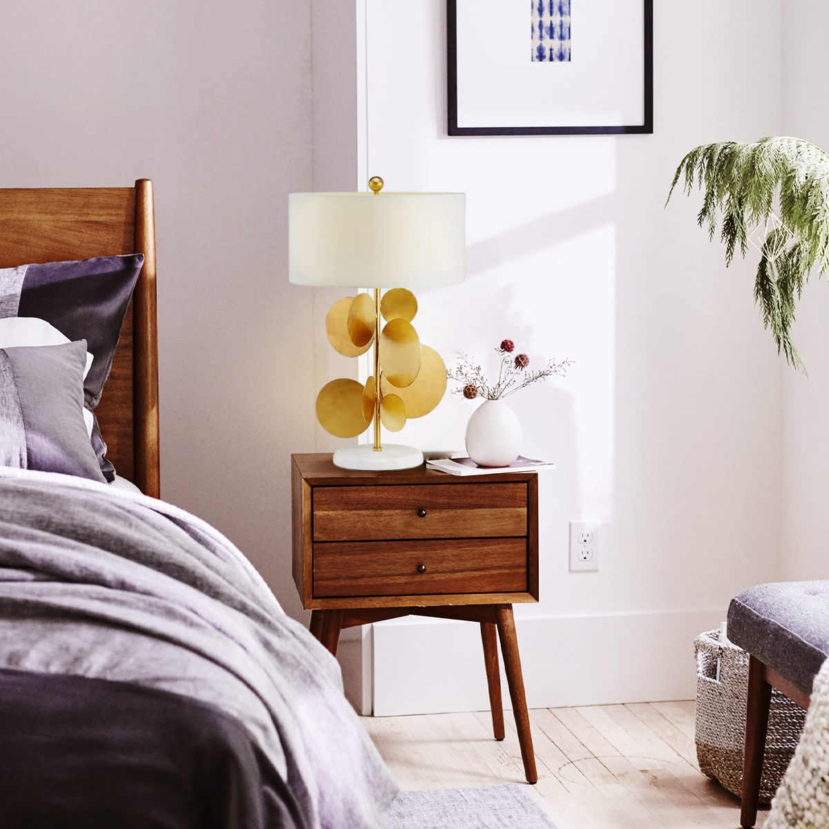 Mark Mcdowell Table Lamp ∅ 15″ - Fabric-1-Luxehomezone