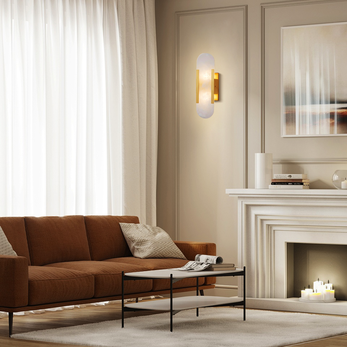 Melange Alabaster Wall Lamp - Luxehomezone