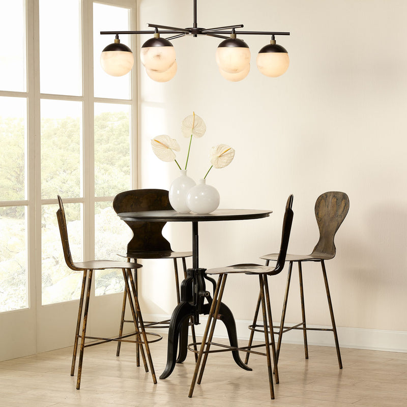 Bosso Alabaster Ball Chandelier 6 Light for Bedroom, Living Room