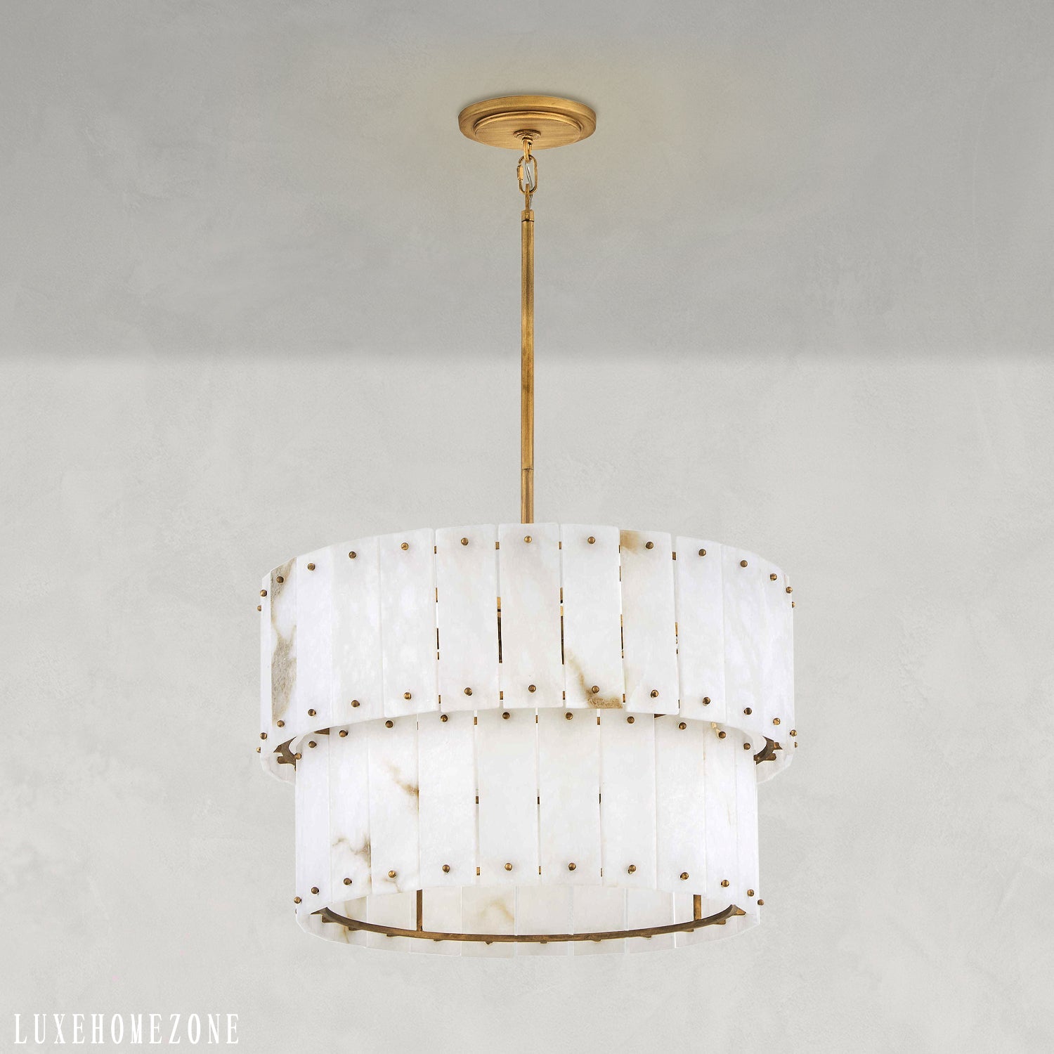 Rancho Alabaster 2-Tier Round Chandelier 24"