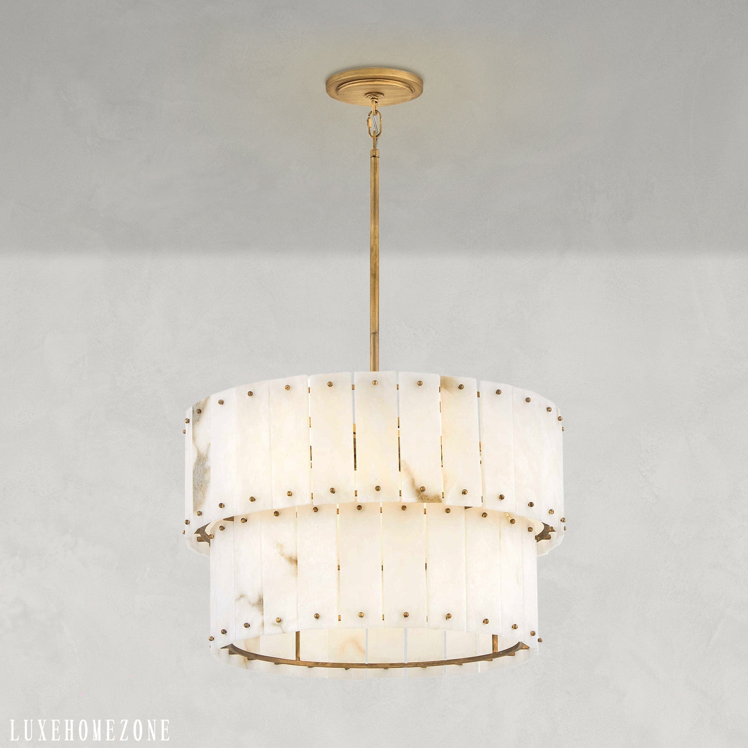 Rancho Alabaster 2-Tier Round Chandelier 24"