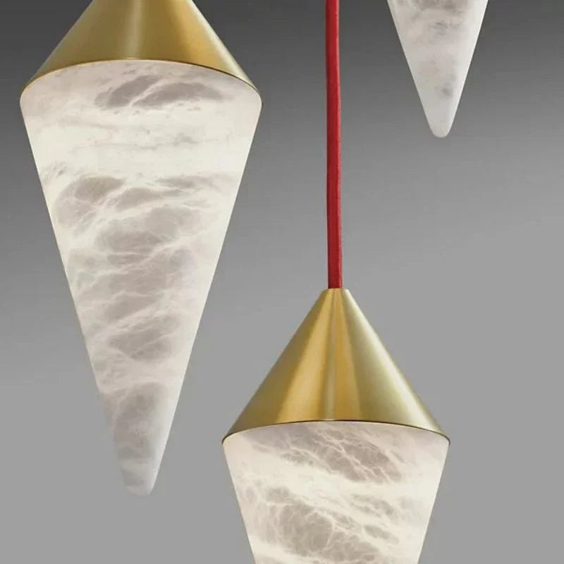 Modern Alabaster Cone Cluster Chandelier - Alabaster, Alabaster Chandelier, Alabaster lightings, Bedroom, CCCC, Chandelier, Dining & Kitchen, entryway, foyer, Hallway, Hotel, Living Room, Modern, Stairs & Foyer-1-Luxehomezone