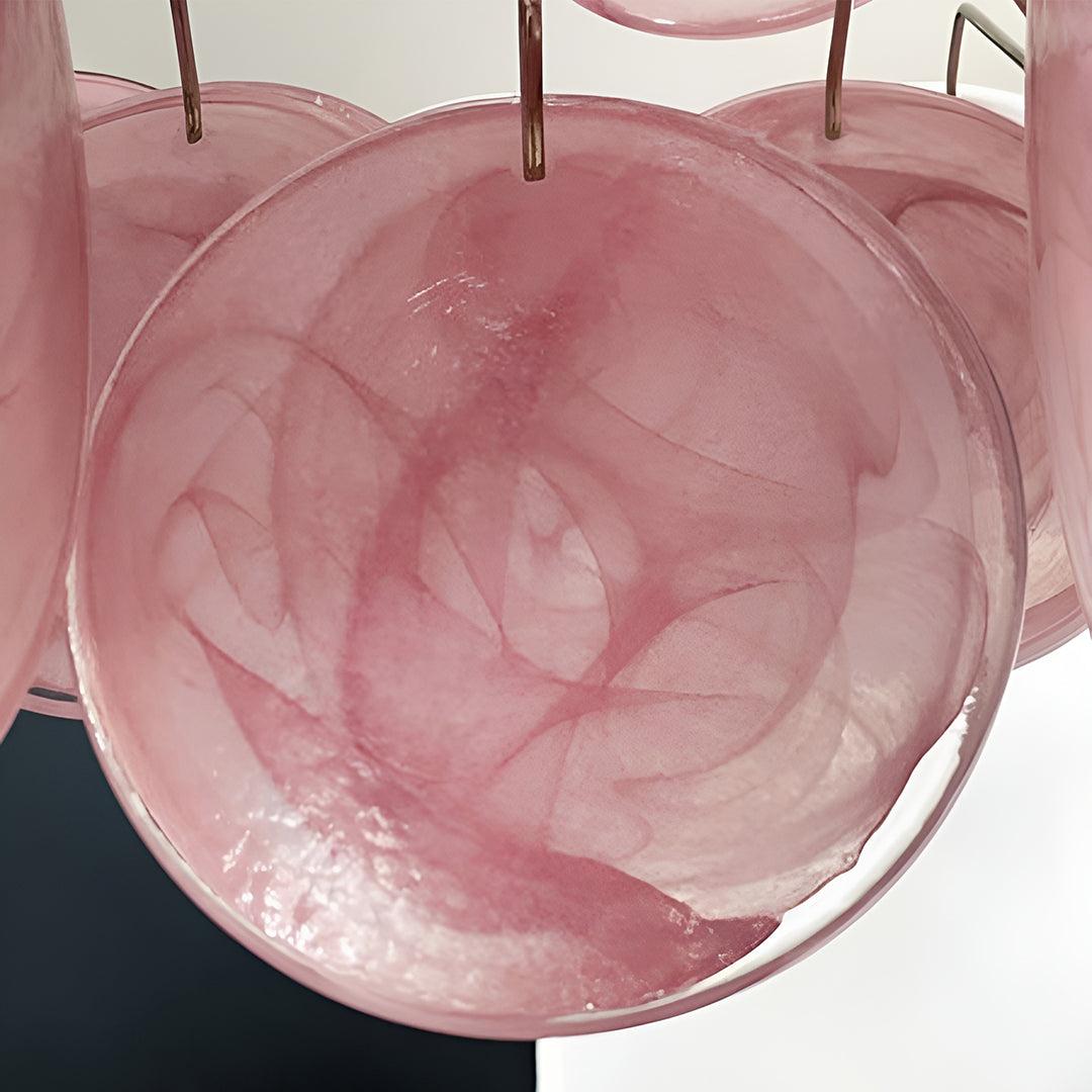 Bettina Murano Glass Chandelier 36 Pink Disks