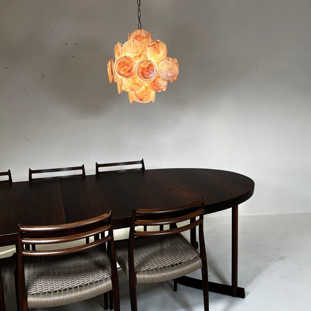 Bettina Murano Glass Chandelier 36 Pink Disks