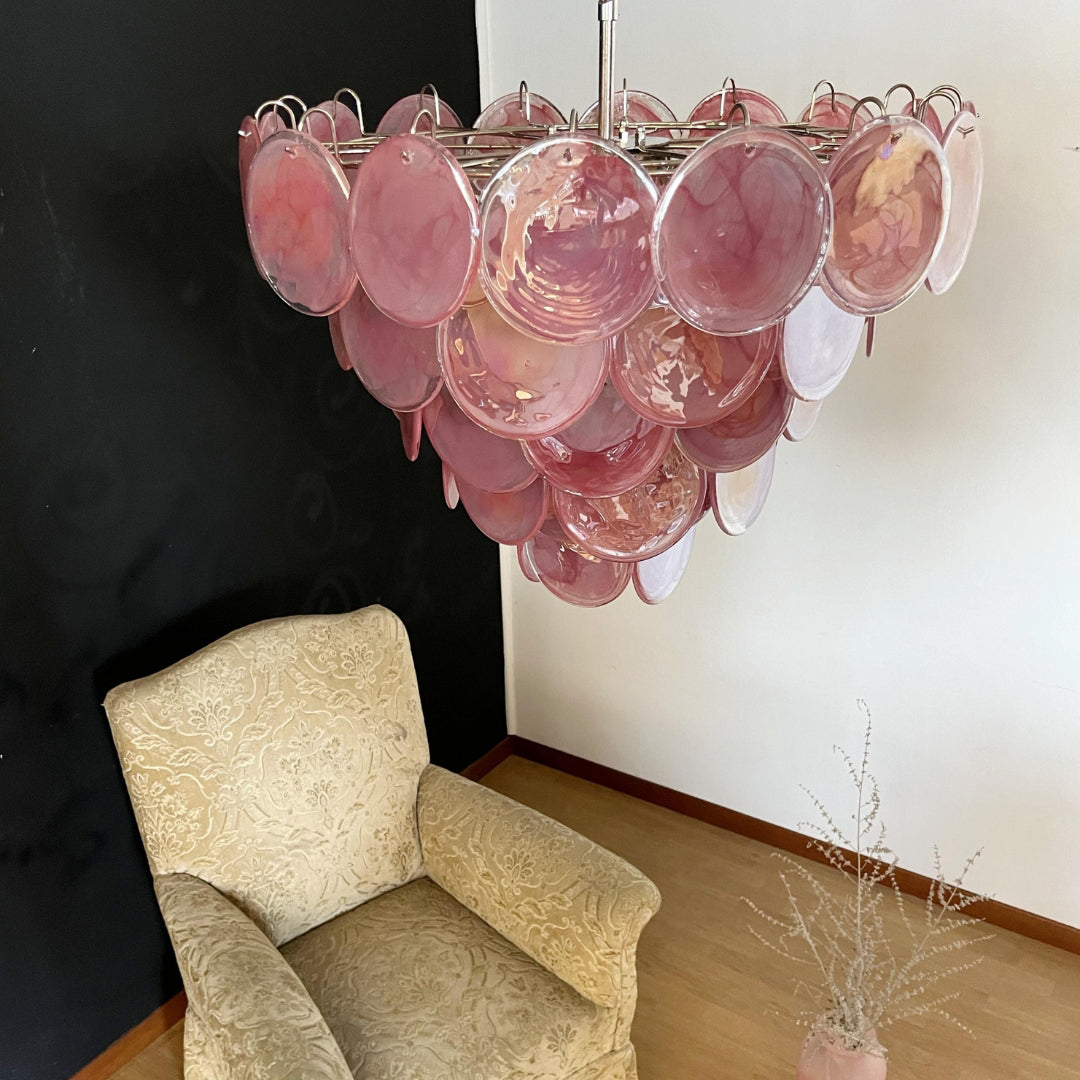 Bettina Murano Glass Chandelier 57 Pink