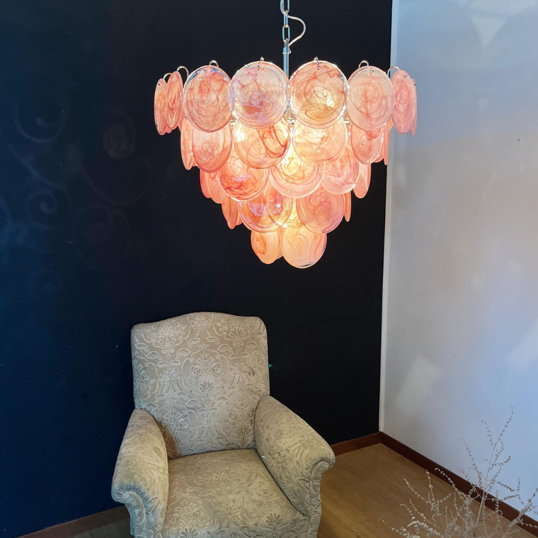 Bettina Murano Glass Chandelier 57 Pink