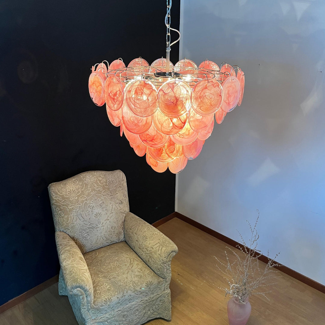 Bettina Murano Glass Chandelier 57 Pink