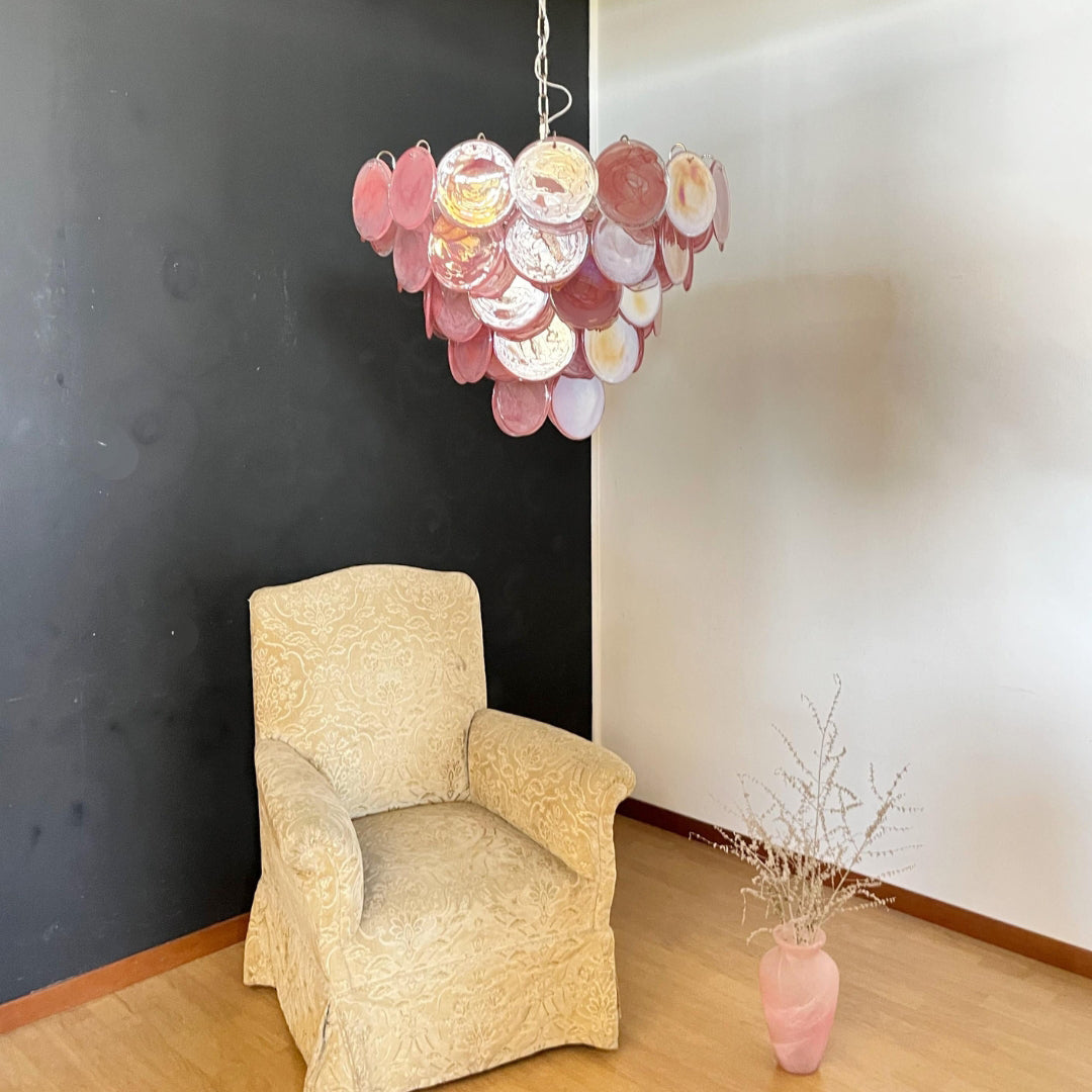 Bettina Murano Glass Chandelier 57 Pink