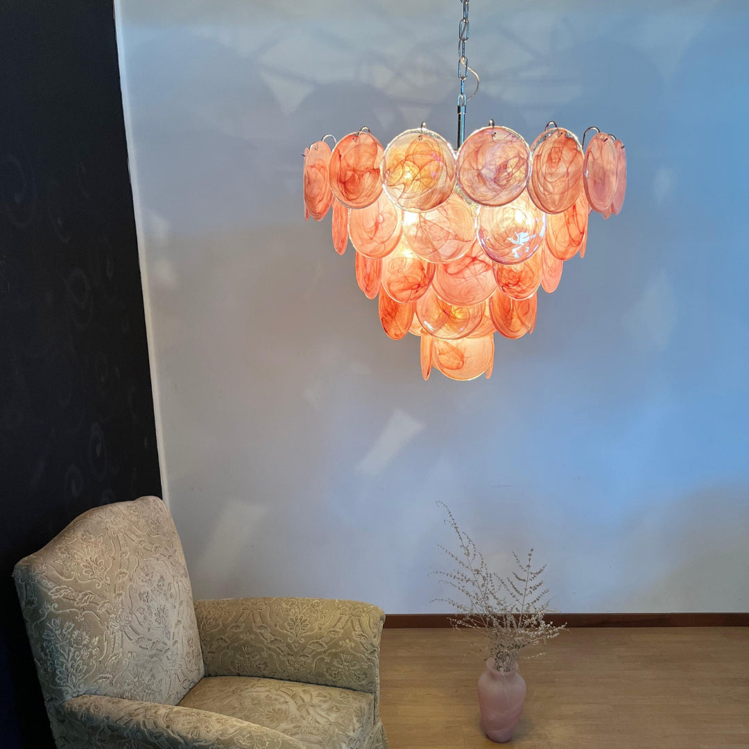 Bettina Murano Glass Chandelier 57 Pink