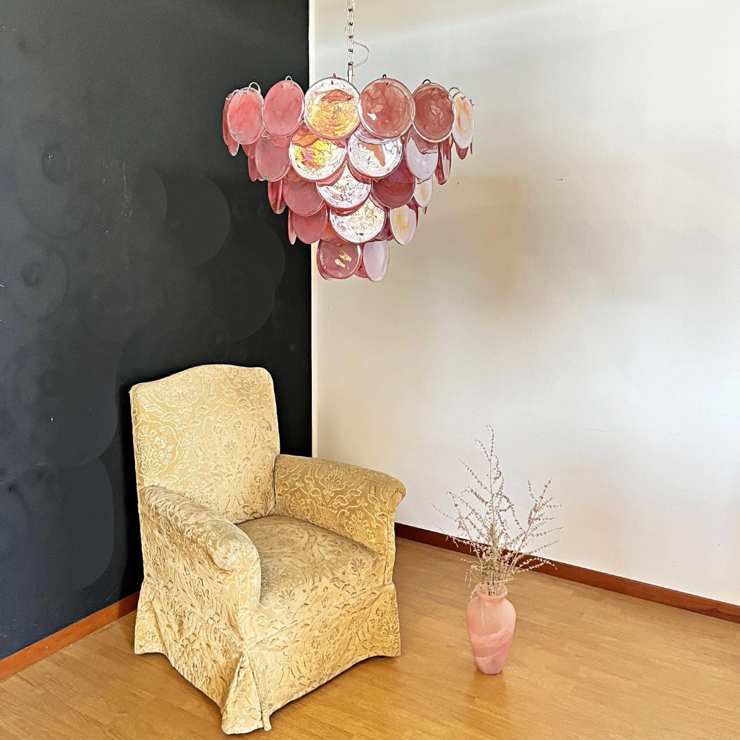 Bettina Murano Glass Chandelier 57 Pink