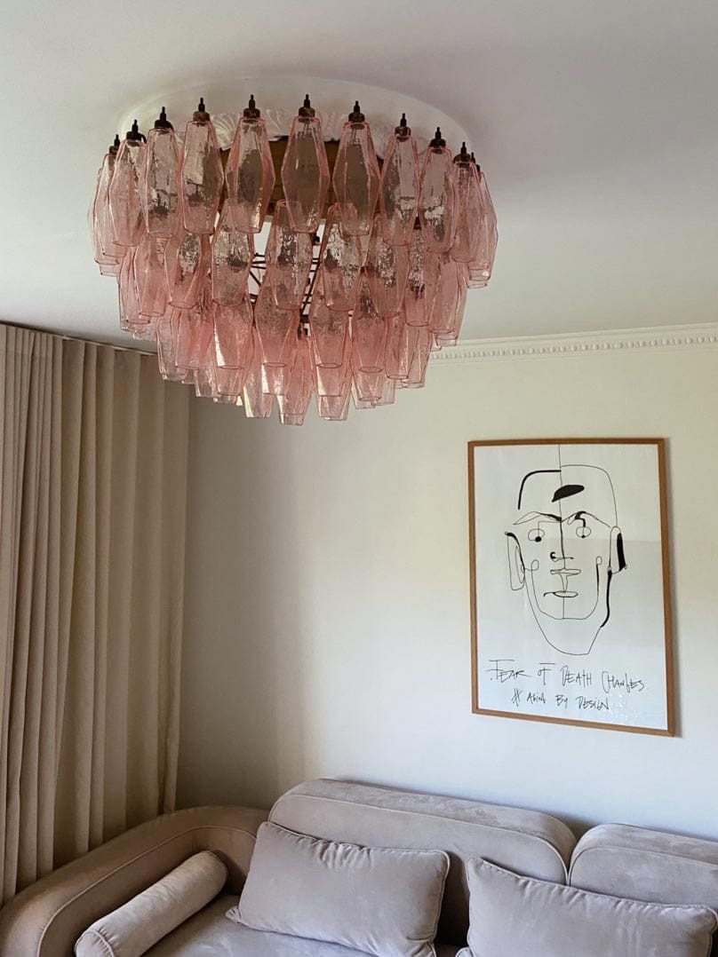 Florence Murano Chandelier Poliedri 84 glasses