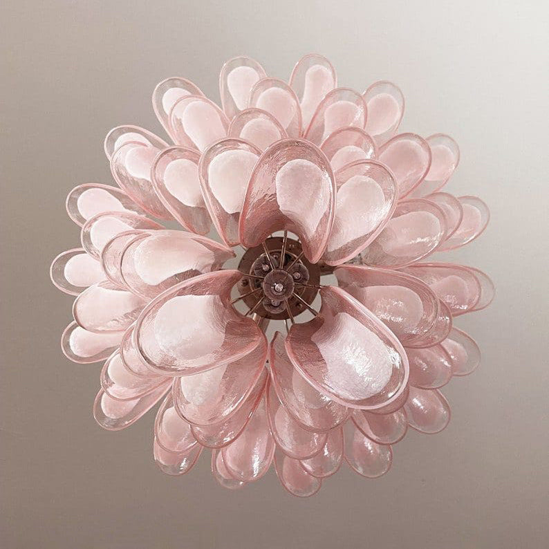 Lumis Murano Round Chandelier 26" Pink