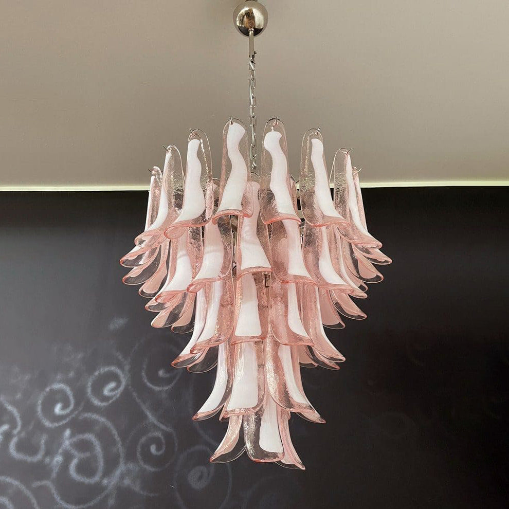 Lumis Murano Round Chandelier 26" Pink