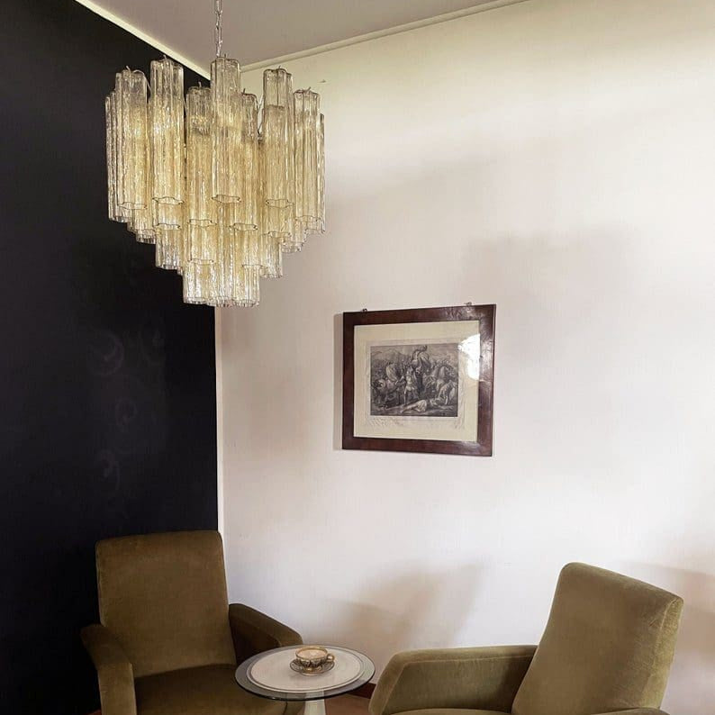 Tronchi Murano Chandelier – 36 tubes – Yellow