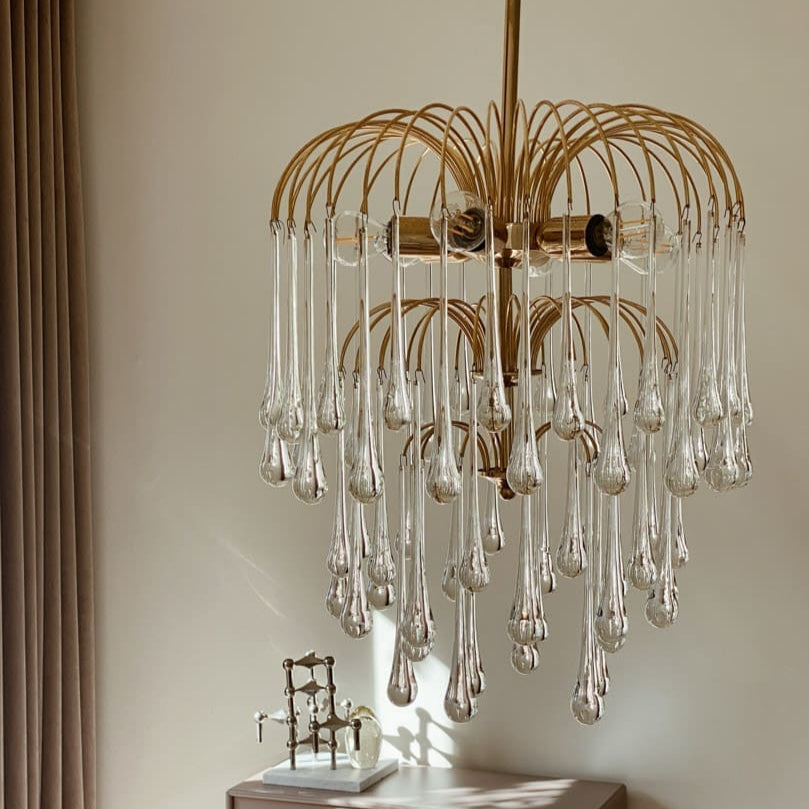 Teardrop Murano Chandelier 68 drops