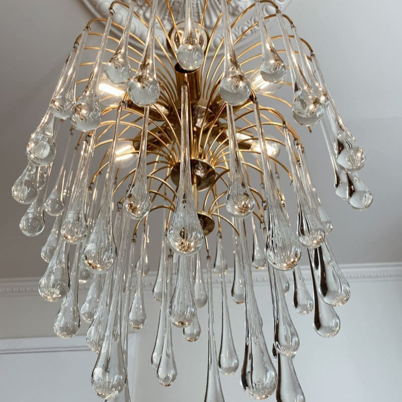 Teardrop Murano Chandelier 68 drops