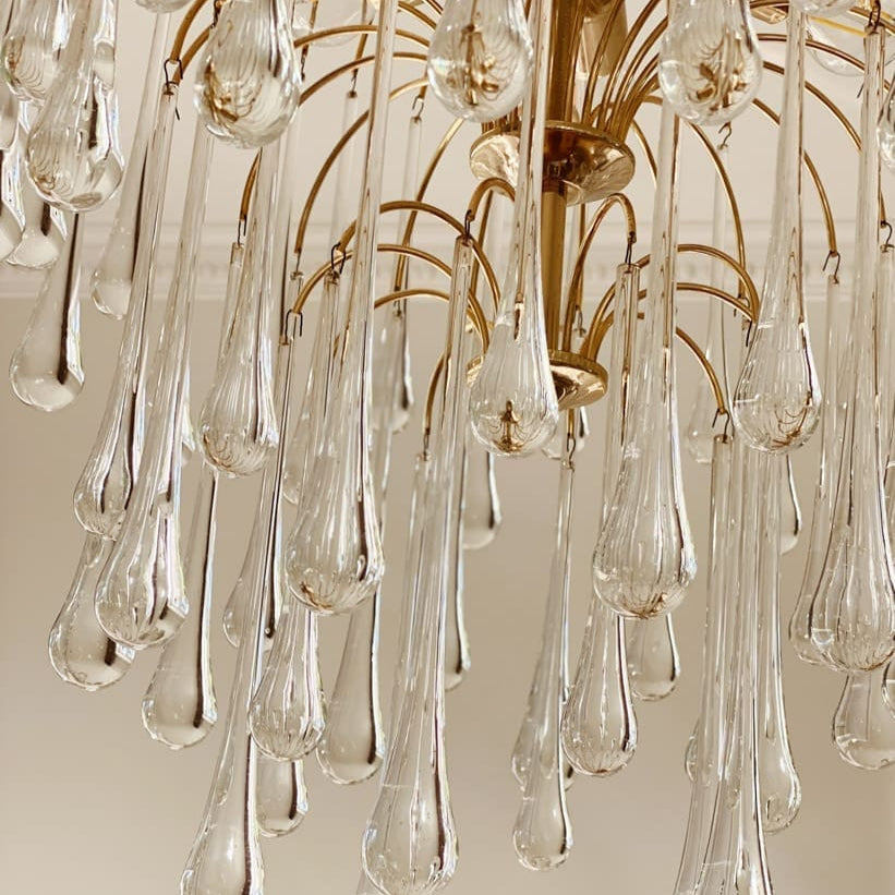 Teardrop Murano Chandelier 68 drops