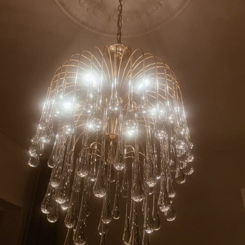 Teardrop Murano Chandelier 68 drops