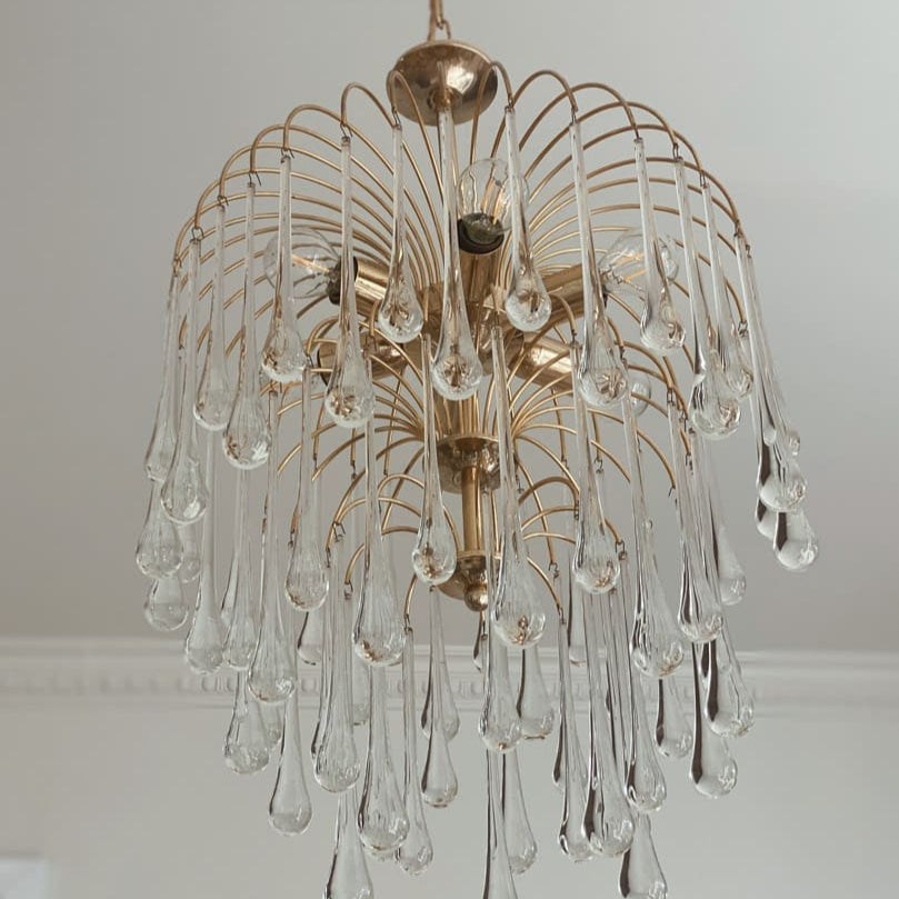 Teardrop Murano Chandelier 68 drops