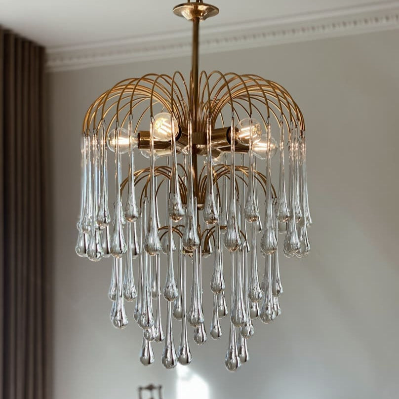 Teardrop Murano Chandelier 68 drops