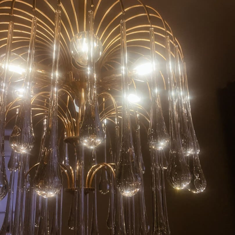 Teardrop Murano Chandelier 68 drops
