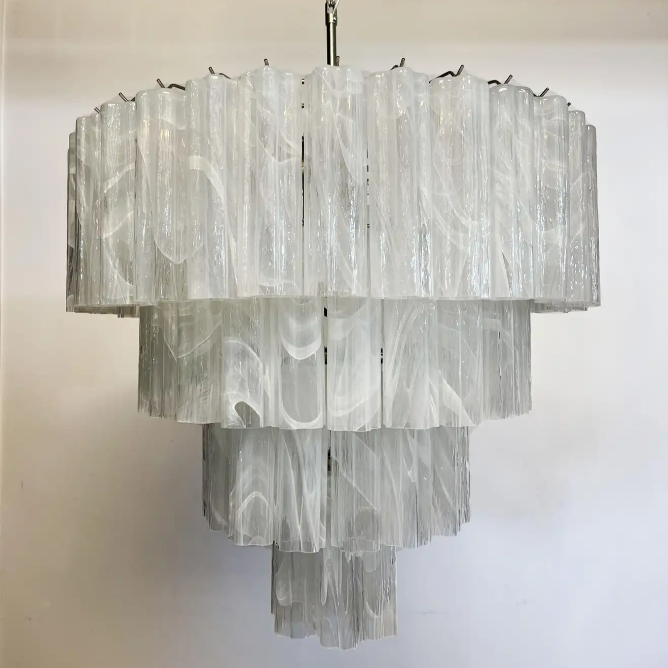 Tronchi Murano Chandelier – 78 tubes – Alabaster white